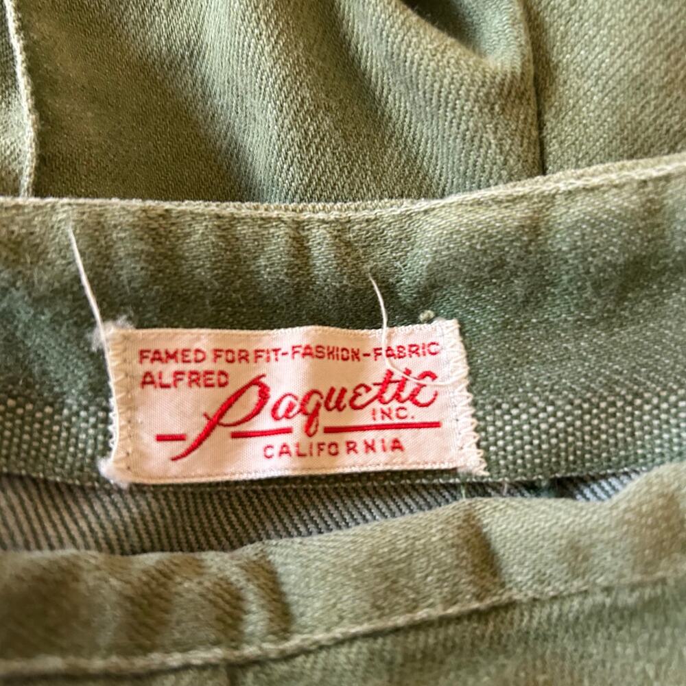 Vtg 70s Womens High Rise Shorts 23" Waist Lightweight Olive Green Boho Casual - Picture 2 of 5